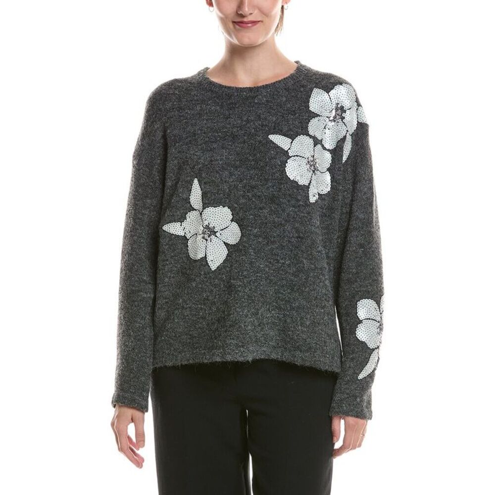 Picadilly Womens  Floral Sequin Wool-Blend Sweater